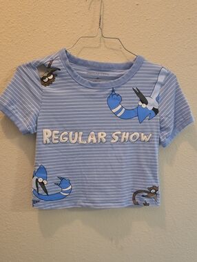 Regular Show Mordecai & Rigby Stripe Girls Baby T-Shirt